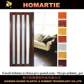 Dark Walnut Modern PVC Accordion Door House ISO CIQ Certificated