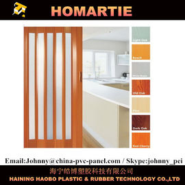 Dark Walnut Modern PVC Accordion Door House ISO CIQ Certificated