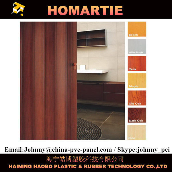 Dark Walnut Modern PVC Accordion Door House ISO CIQ Certificated