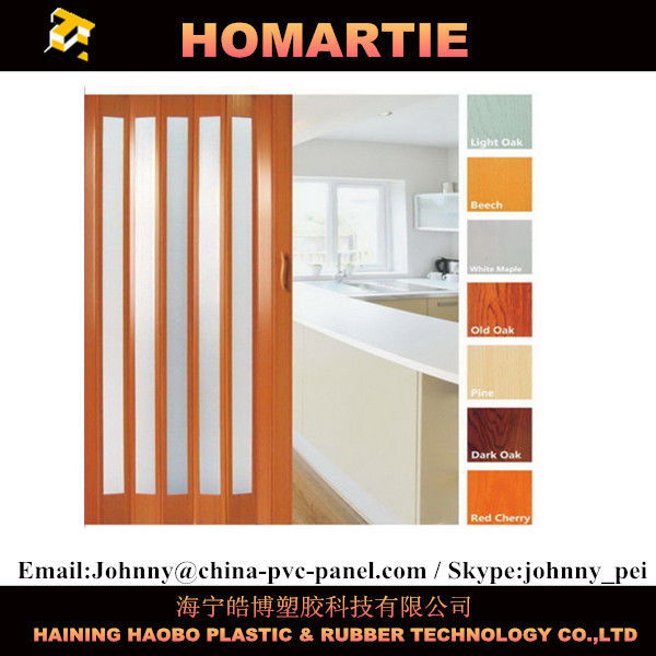 Dark Walnut Modern PVC Accordion Door House ISO CIQ Certificated
