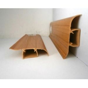 Waterproof Plastic Skirting Board Wooden Color Crack - Resistant 18mm Thickness